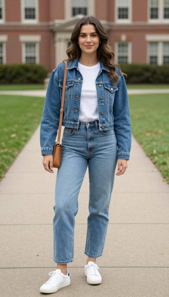 2. Classic Denim Jacket and White Tee