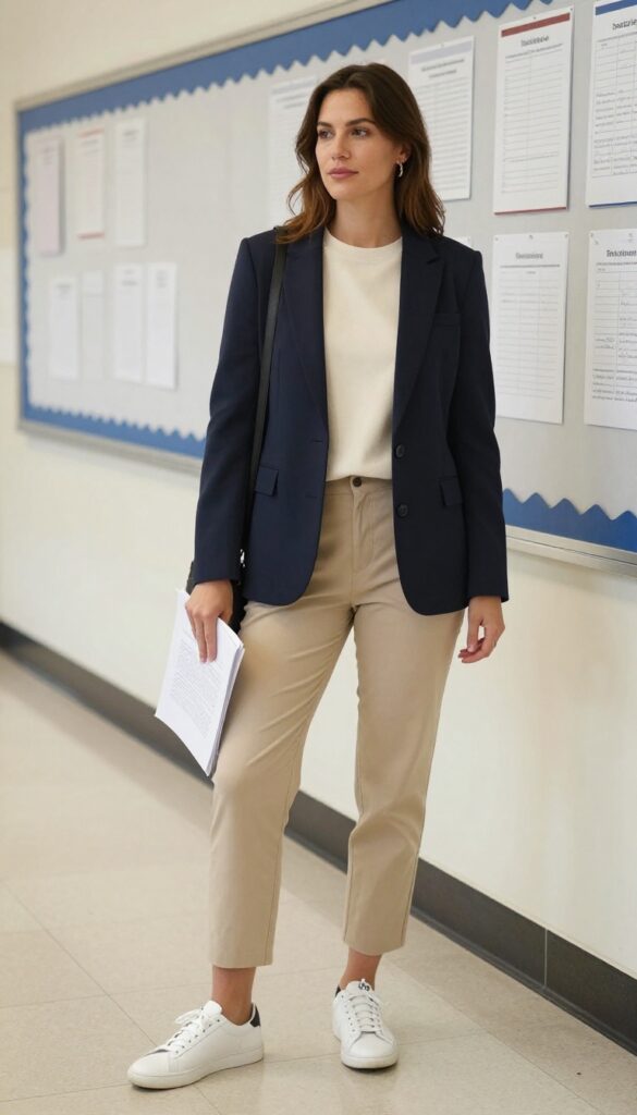 14. Sweatshirt + Blazer + Cropped Pants