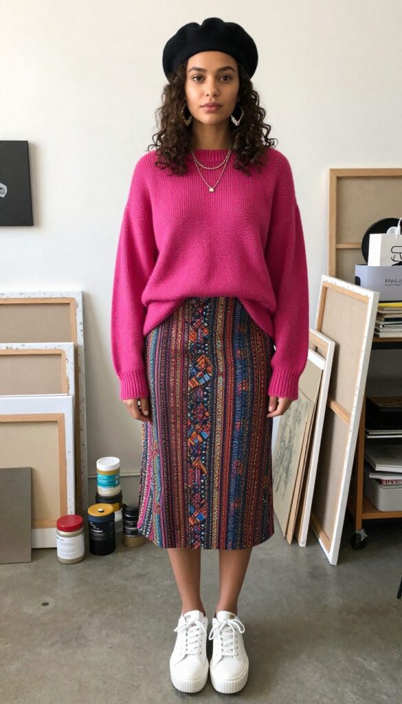 4. Art Major: Bold Colors & Expressive Accessories