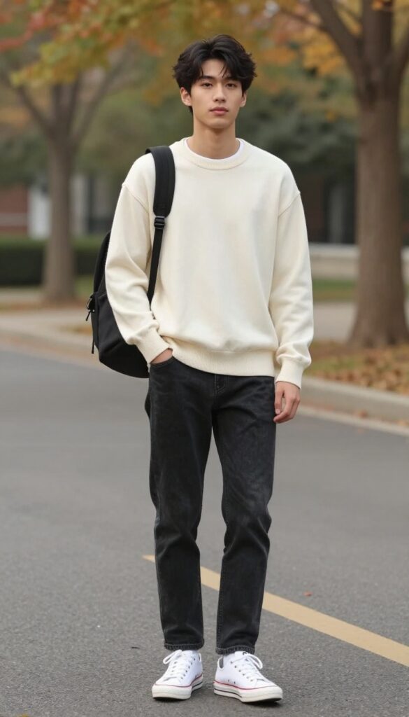 3. The Sweater Over a T-Shirt