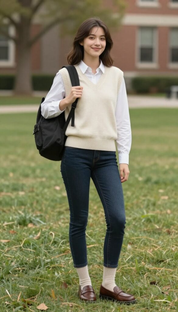 10. Sweater Vest over a Button-Down