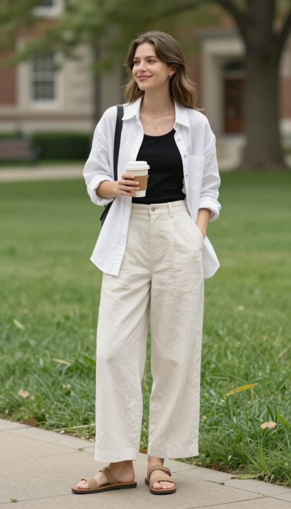 3. Relaxed Button-Down and Linen Pants