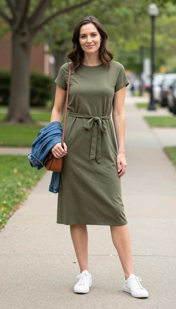 2. The Midi Dress with Sneakers