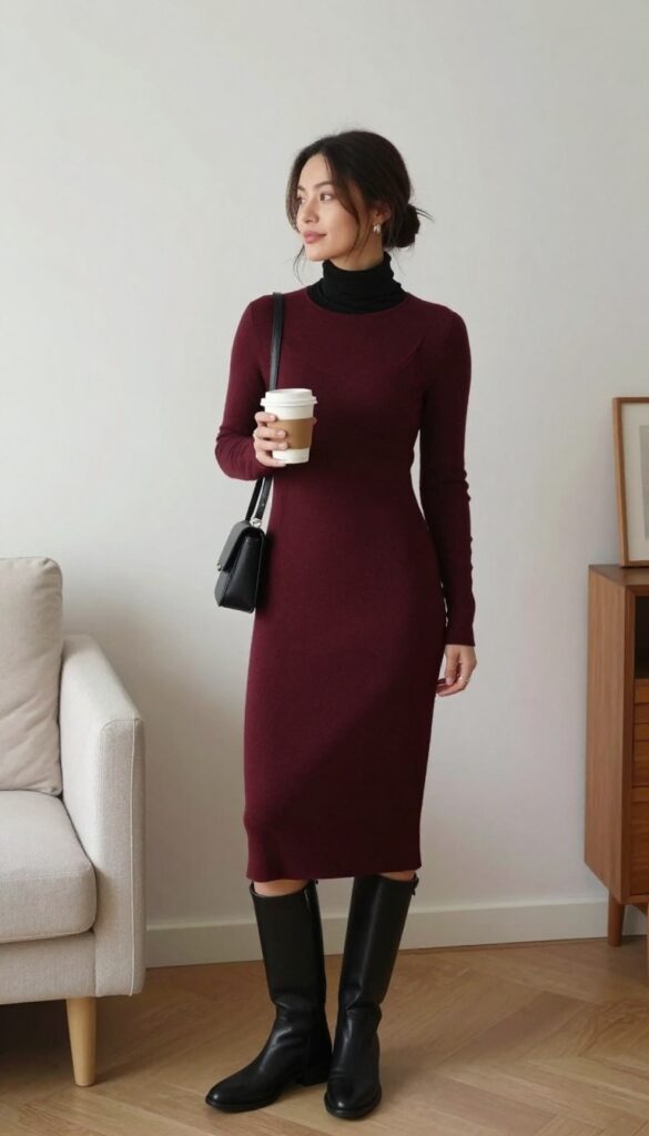 7. The Slip Dress Layered with a Turtleneck