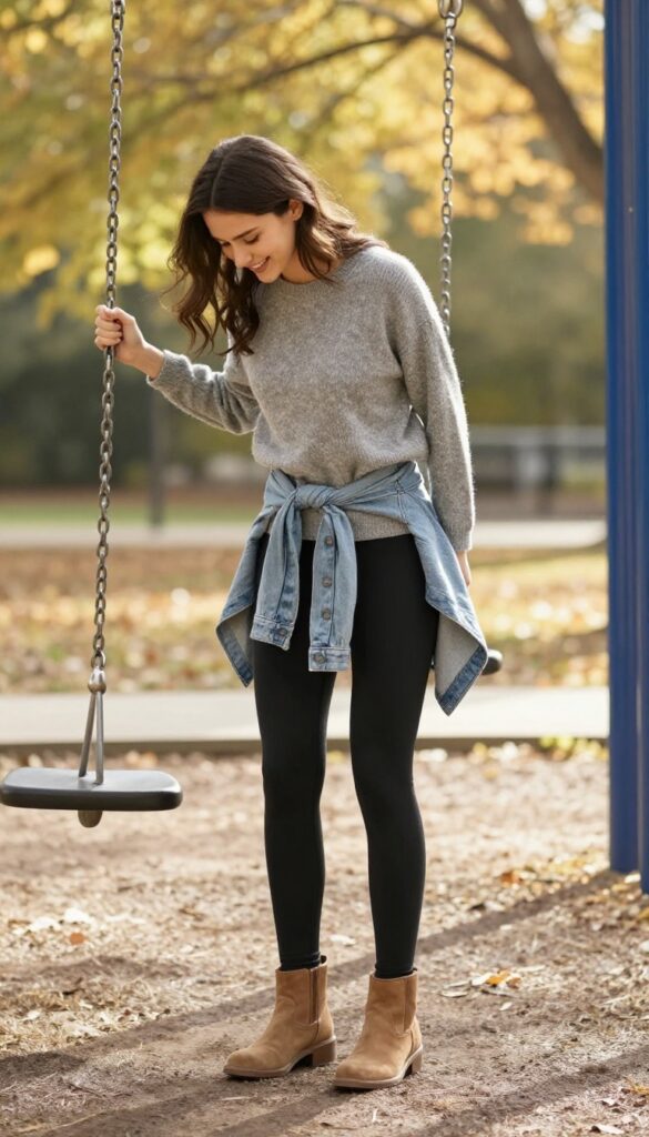 5. Tunic Top + Leggings + Ankle Boots