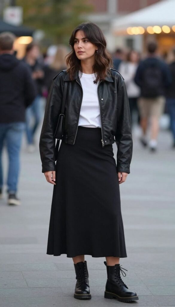 5. The Midi Skirt and Graphic Tee