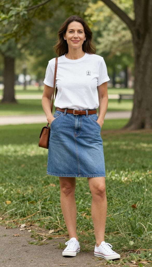 12. Denim Skirt & a Graphic Tee
