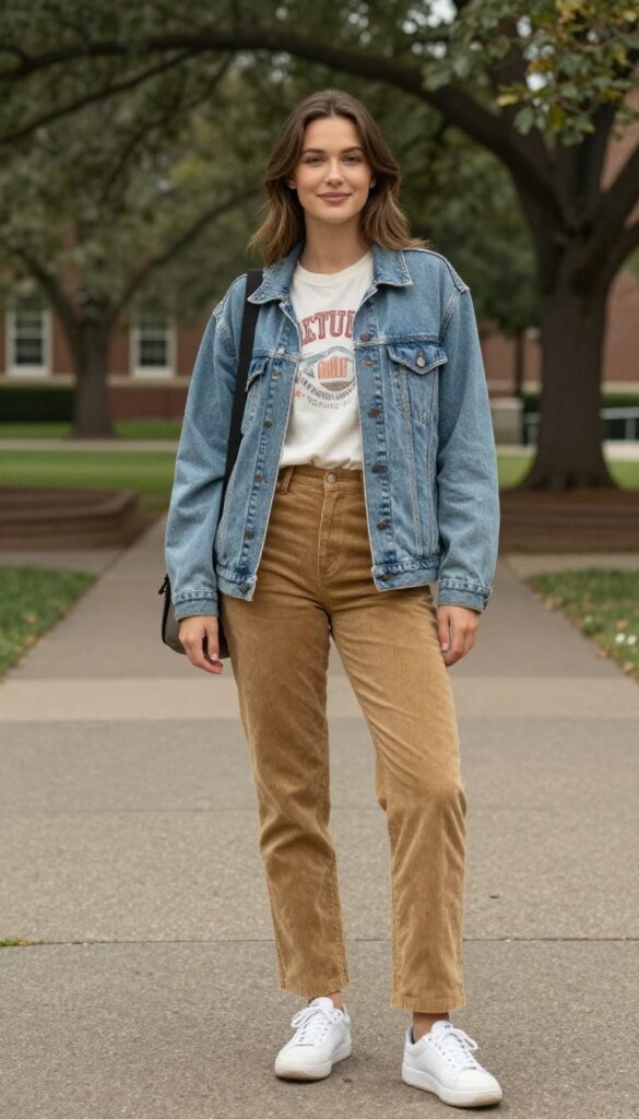 8. Graphic Tee and Corduroy Pants