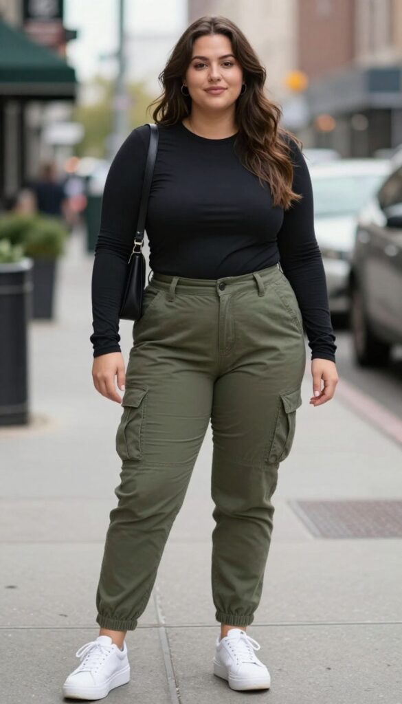 10. Cargo Pants and a Fitted Long-Sleeve