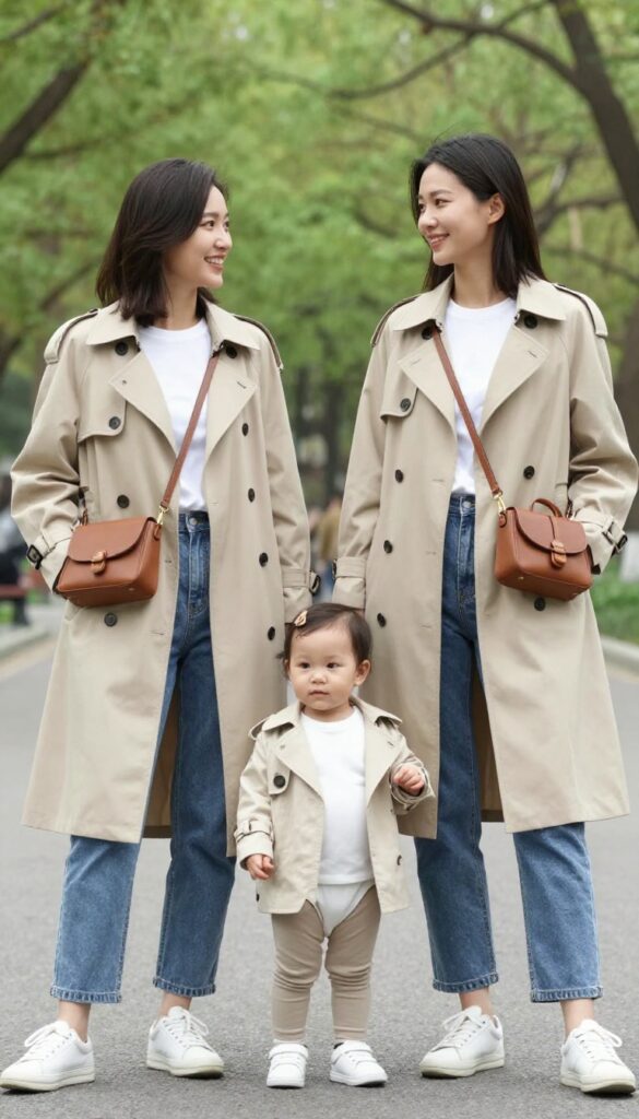 8. Twinning in Trench Coats for a Polished Vibe