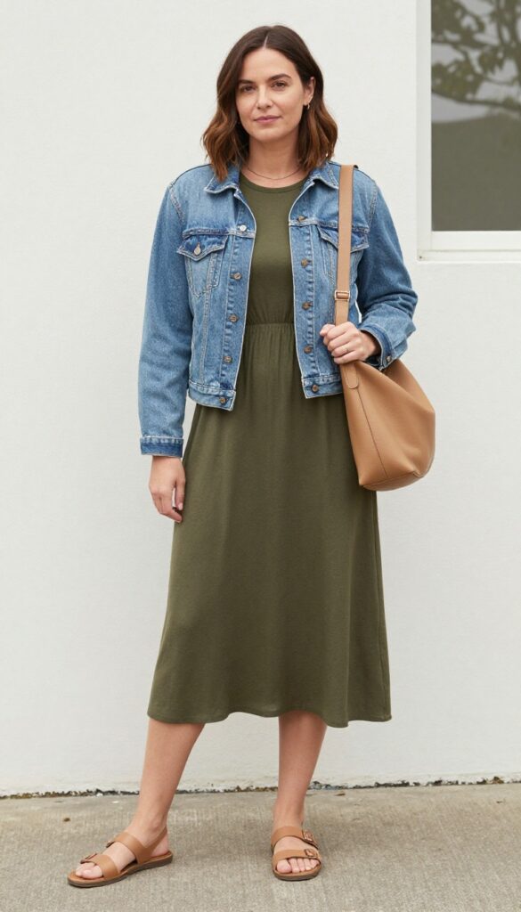 13. A Maxi Dress with a Denim Jacket