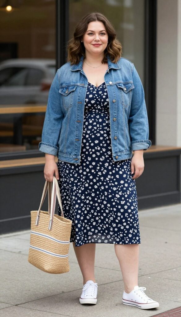 5. Denim Jacket Over a Sundress