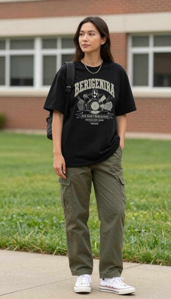 5. Graphic Tee and Cargo Pants