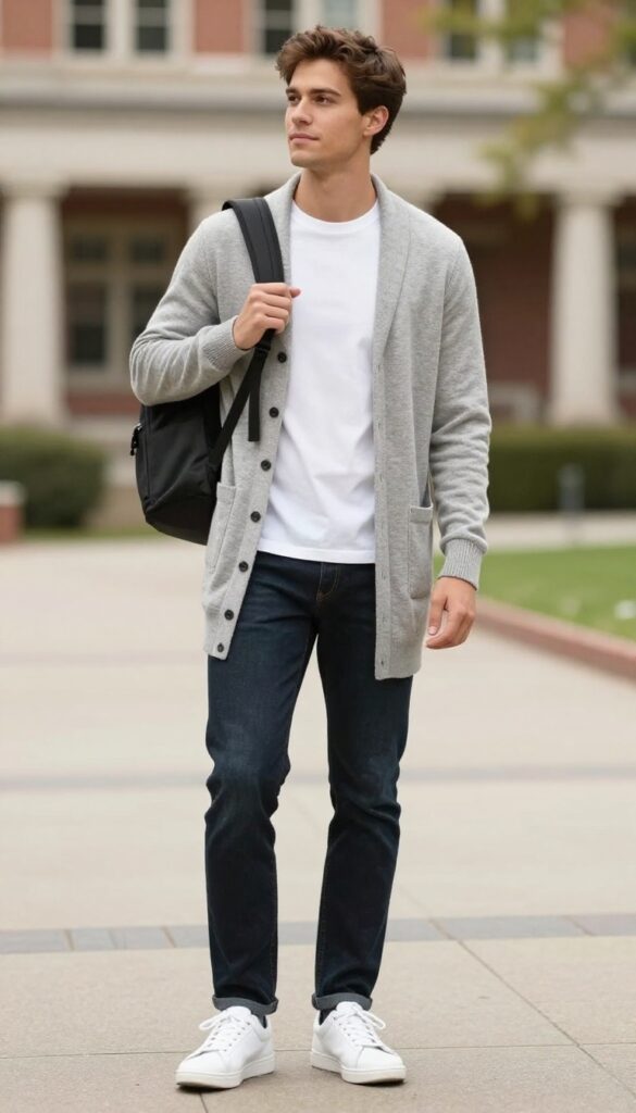 10. The Lightweight Cardigan Over a Tee