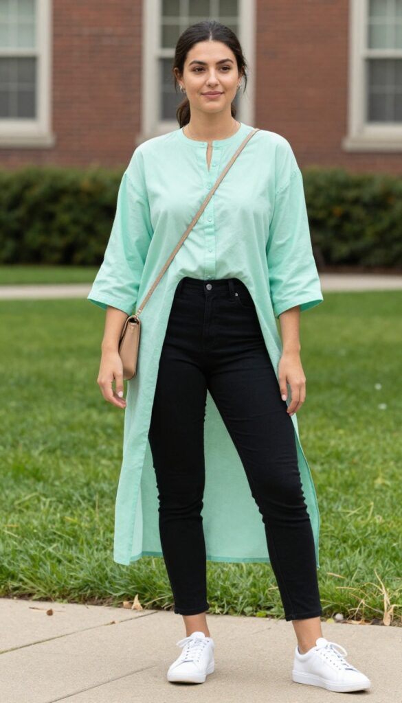 3. Short Kurta with Cigarette Pants