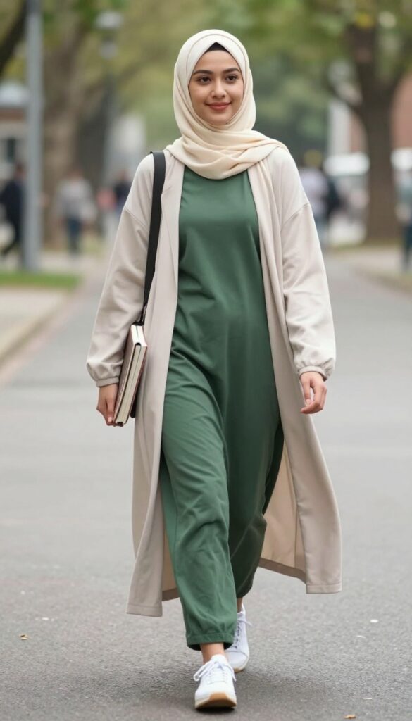 8. Cardigan and T-Shirt Dress