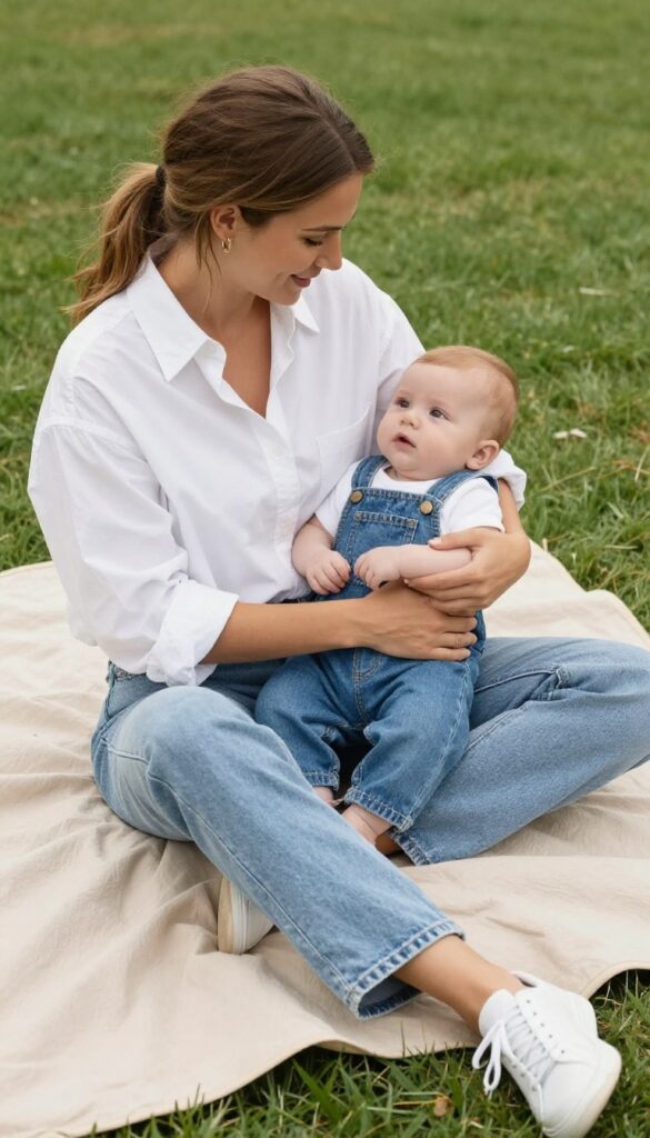 4. Classic White Button-Down and Blue Jeans