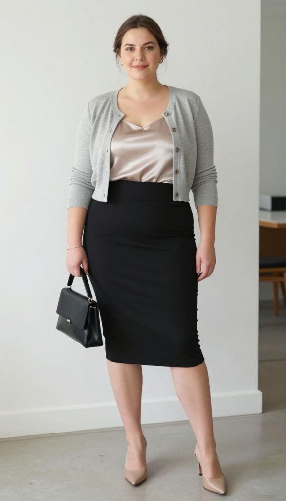 7. Pencil Skirt and a Silk Camisole