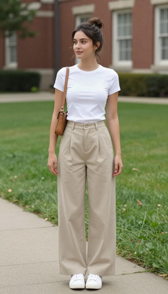 8. Wide-Leg Trousers and a Simple Tee