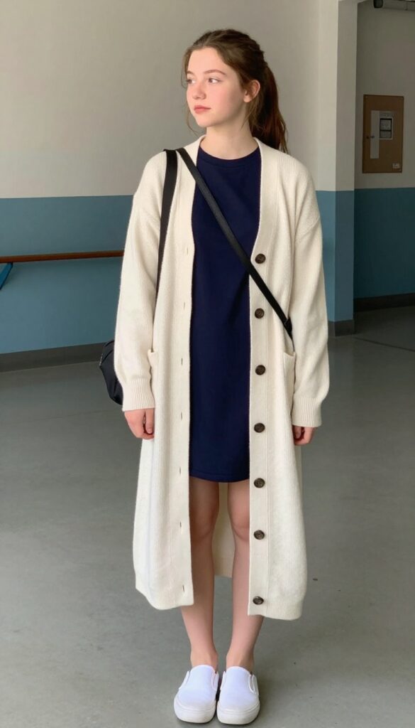 11. Cardigan over a Dress