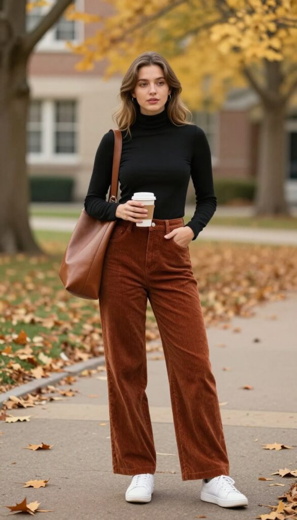 6. Corduroy Pants & a Turtleneck
