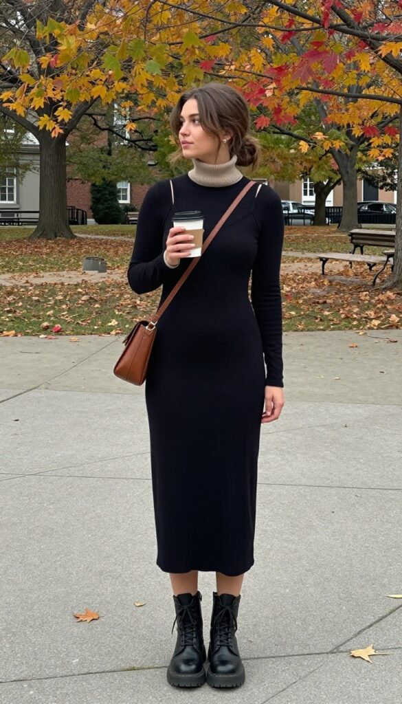6. Slip Dress with a Turtleneck Underneath