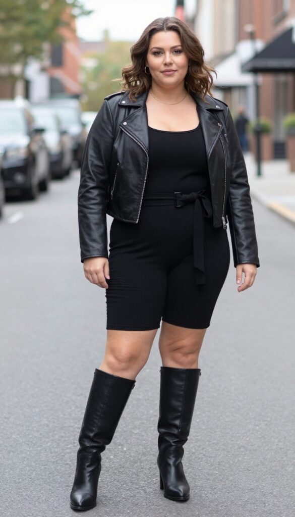 11. Jumpsuit and a Leather Jacket