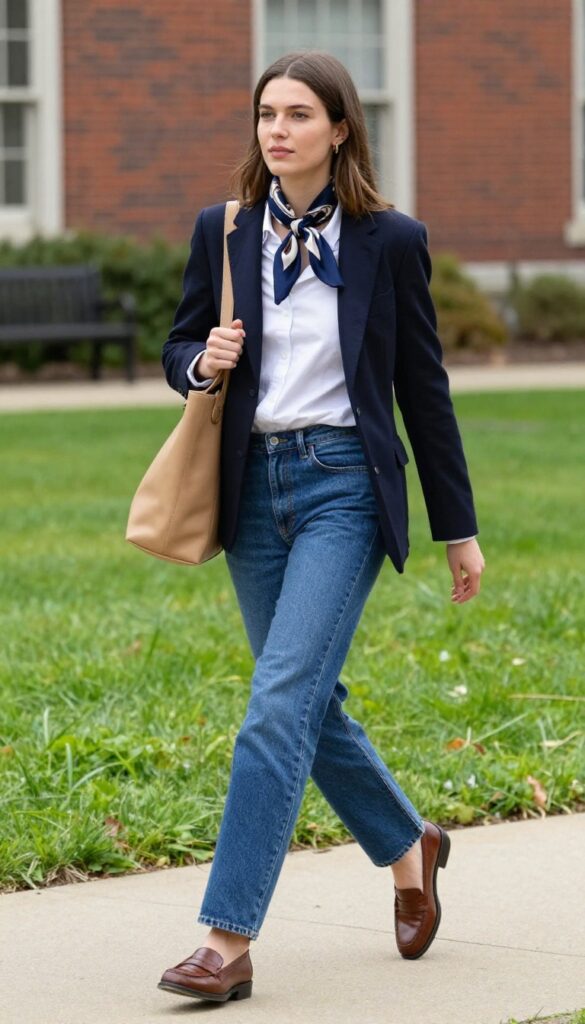 1. The Classic Blazer and Jeans Combo