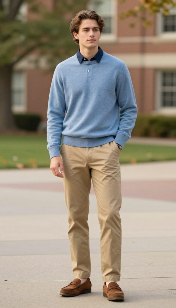 13. The Button-Down Under a Sweater