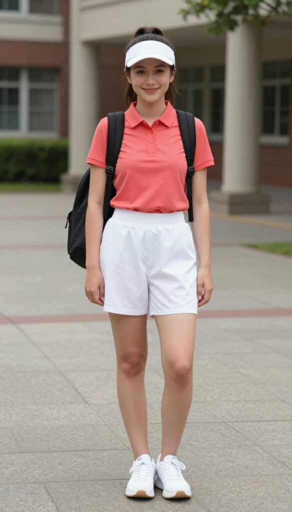 13. Polo Shirt with Pleated Shorts