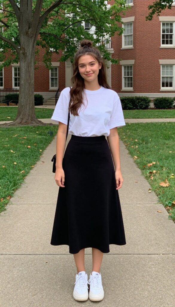 5. Midi Skirt and a Graphic Tee