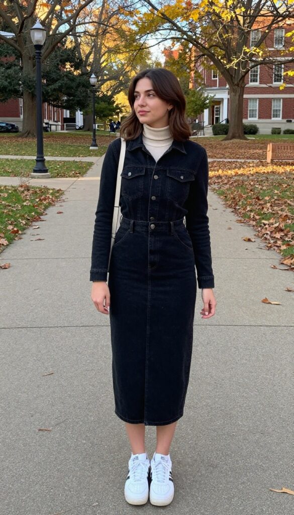 6. Overall Dress with a Long-Sleeve Top