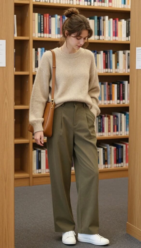 2. Psychology Major: Neutral Tones & Relaxed Silhouettes