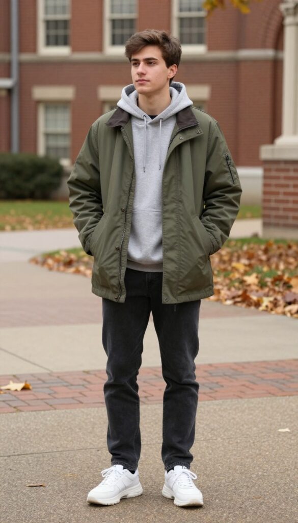 7. The Casual Hoodie with a Structured Jacket