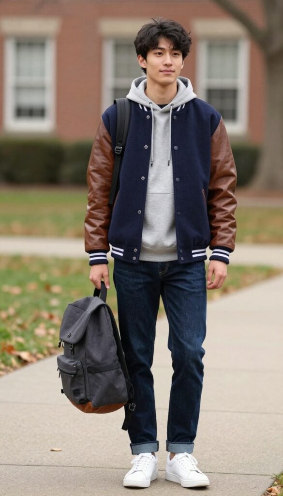 11. The Sporty Varsity or Letterman Jacket