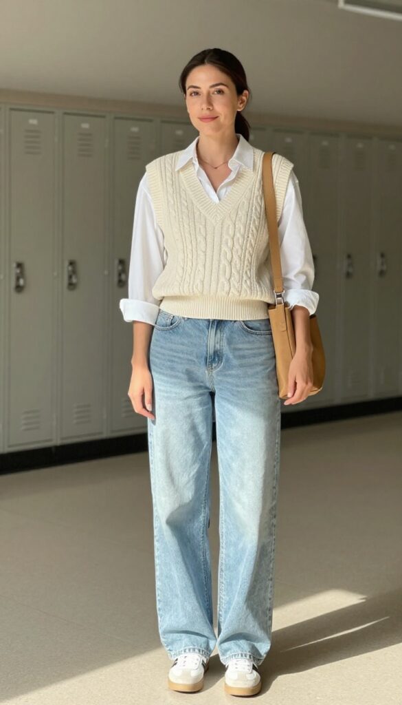 10. Sweater Vest and Button-Down