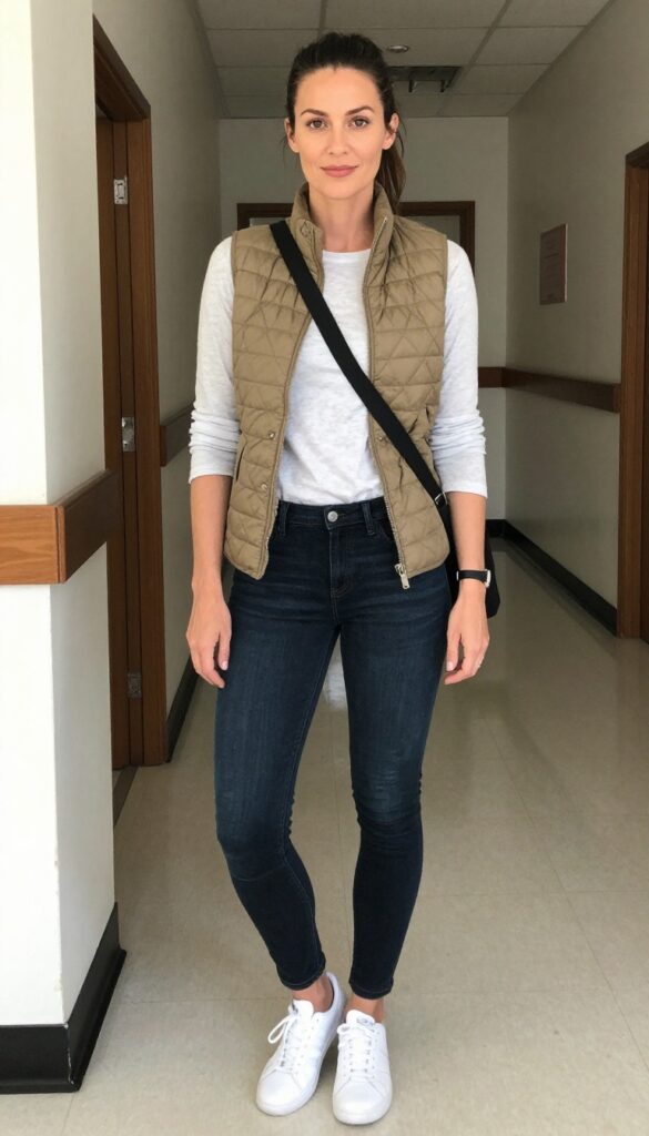 11. Layered Tees with a Vest