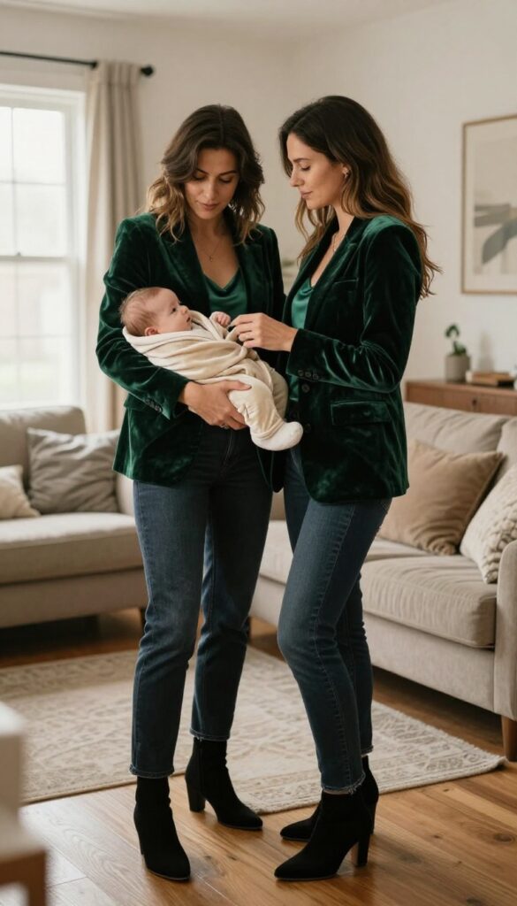 13. Velvet Blazer and Silk Camisole