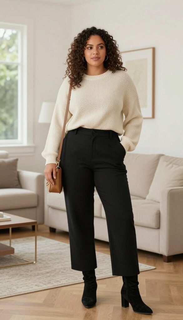 4. Wide-Leg Trousers and a Cropped Sweater