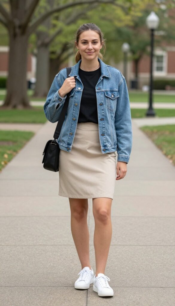 4. Midi Skirt + Graphic Tee + Sneakers