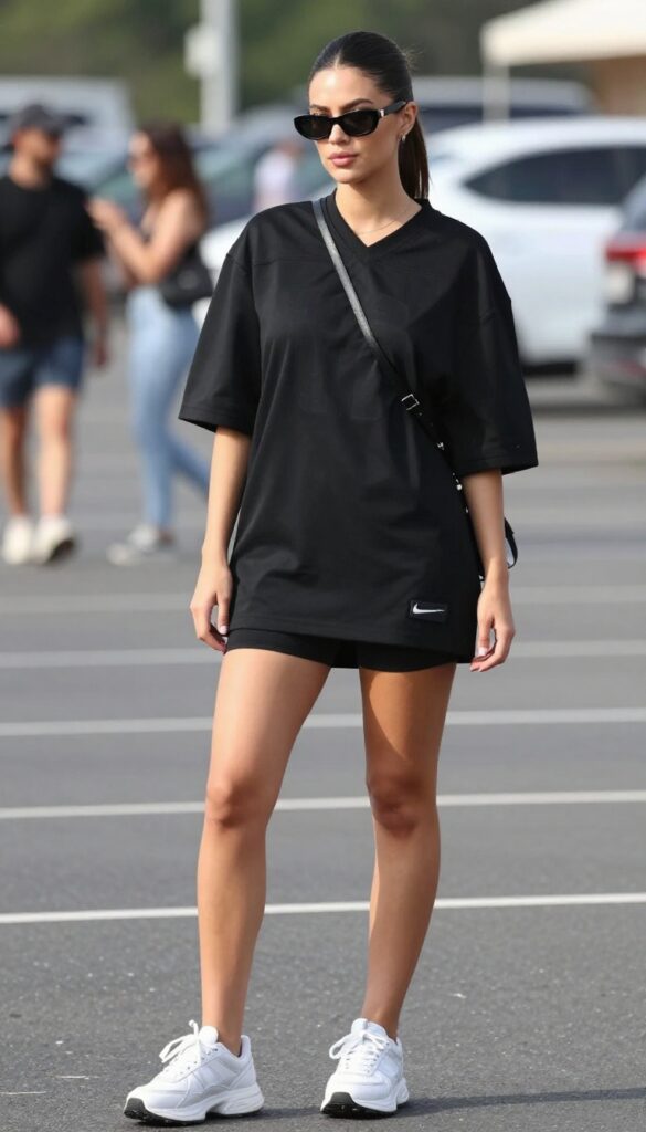 2. Jersey Dress & Chunky Sneakers