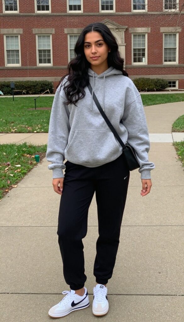 13. Track Pants with a Fitted Hoodie and Retro Sneakers