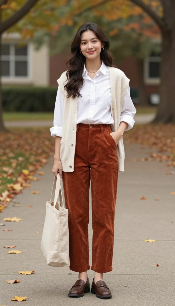 7. Corduroy Pants and a Button-Down