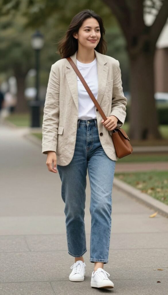 10. Blazer Over Jeans and a Simple Top