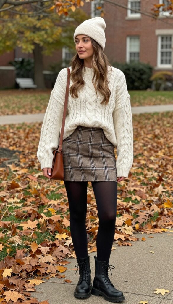 5. Chunky Sweater & Mini Skirt