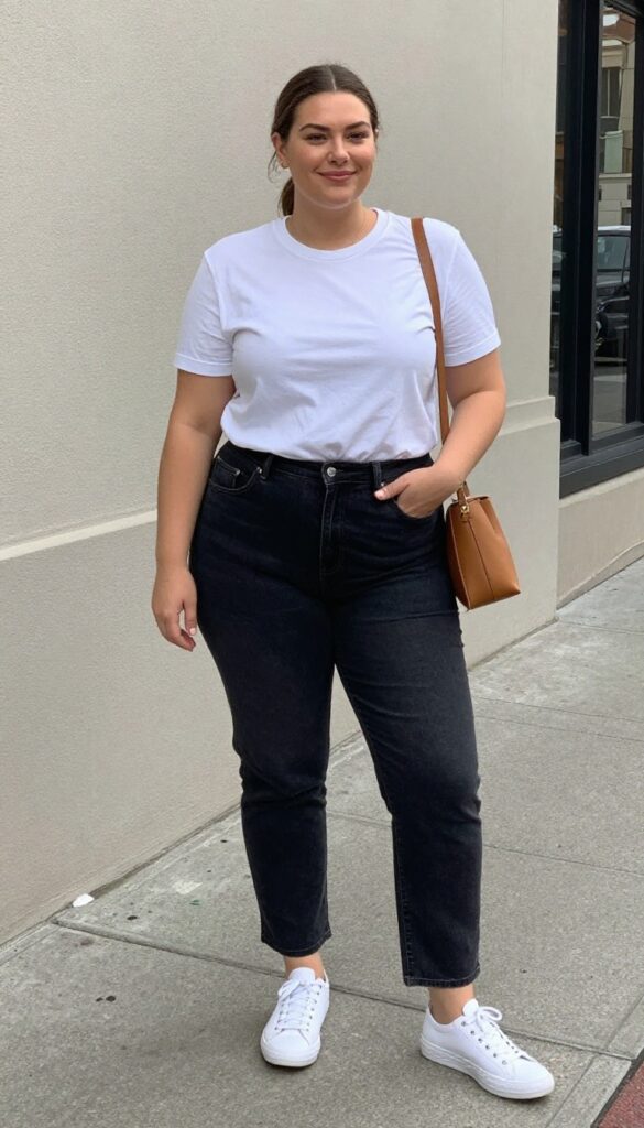 1. Classic Straight-Leg Jeans and a White Tee