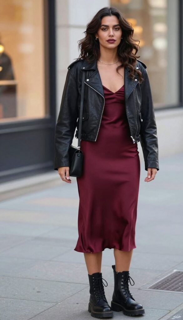3. Slip Dress & Chunky Boots