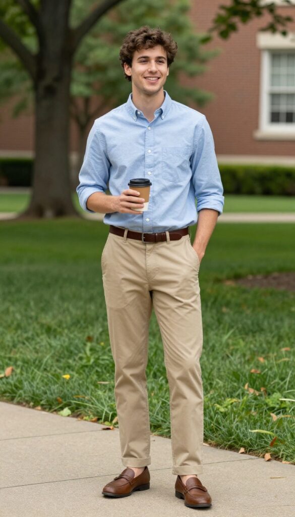 2. The Button-Down Shirt with Chinos