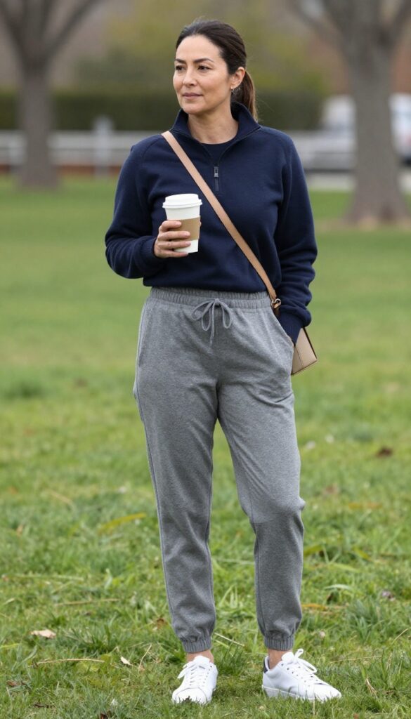 2. Athleisure Elevated with Joggers and a Quarter-Zip