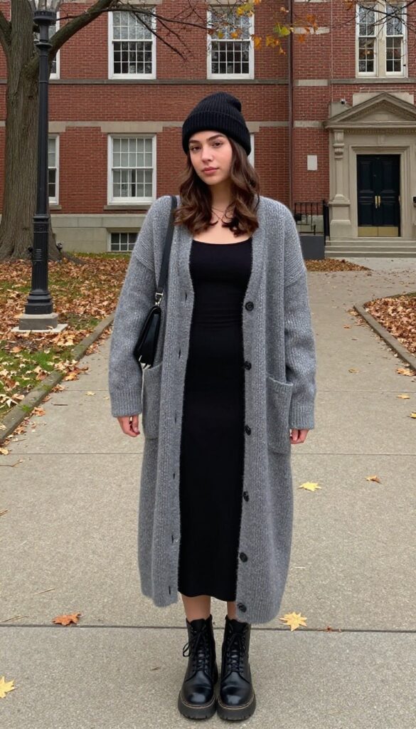 13. Cardigan over a Slip Dress
